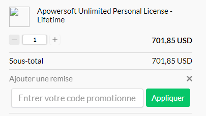 Comment utiliser le code promo Apowersoft