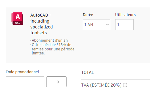 Comment utiliser le code promo Autodesk