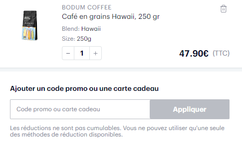 Comment utiliser le code promo BODUM