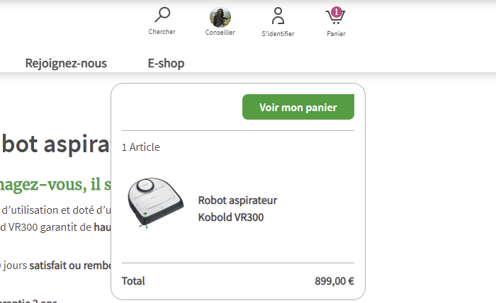 Passer à l'étape suivante Vorwerk