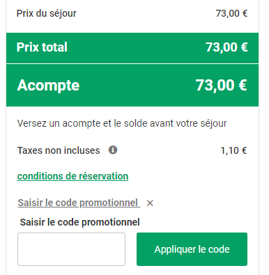 Comment utiliser le code promo Campsited