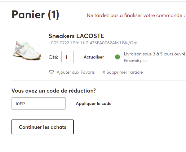 Comment utiliser le code promo Chaussures.fr