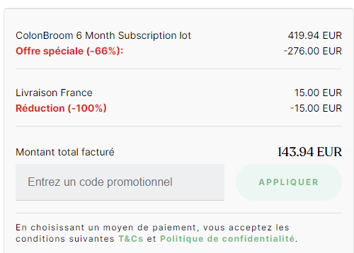 Comment utiliser le code promo ColonBroom