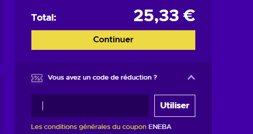 Comment utiliser le code promo ENEBA