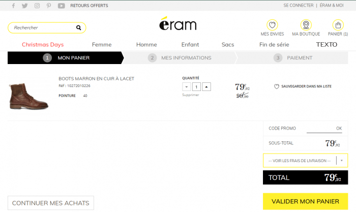 Code promo ERAM 60% de réduction Mars 2022 - Monbon.fr