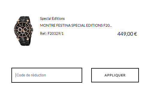 Comment utiliser le code promo Festina