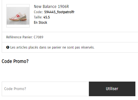 Comment utiliser le code promo Footpatrol