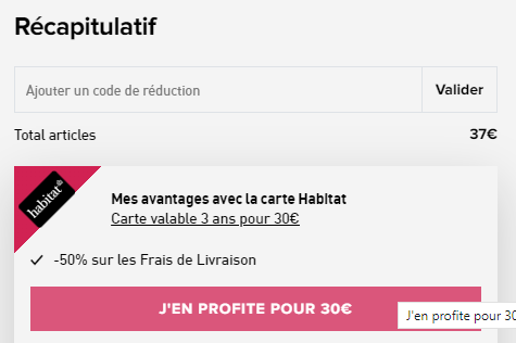 Comment utiliser le code promo Habitat