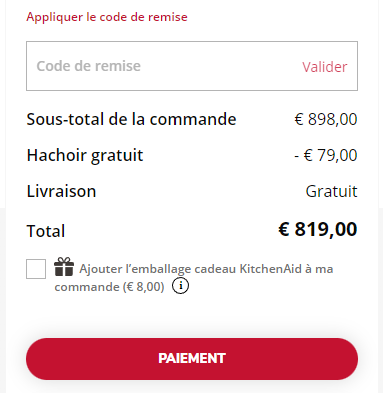 Comment utiliser le code promo KitchenAid