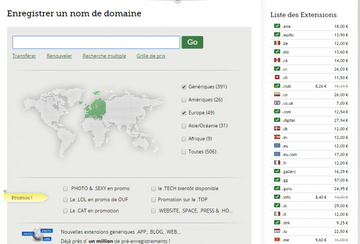 Les sites d’hébergement web et les noms de domaine