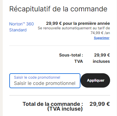 Comment utiliser le code promo Norton.fr