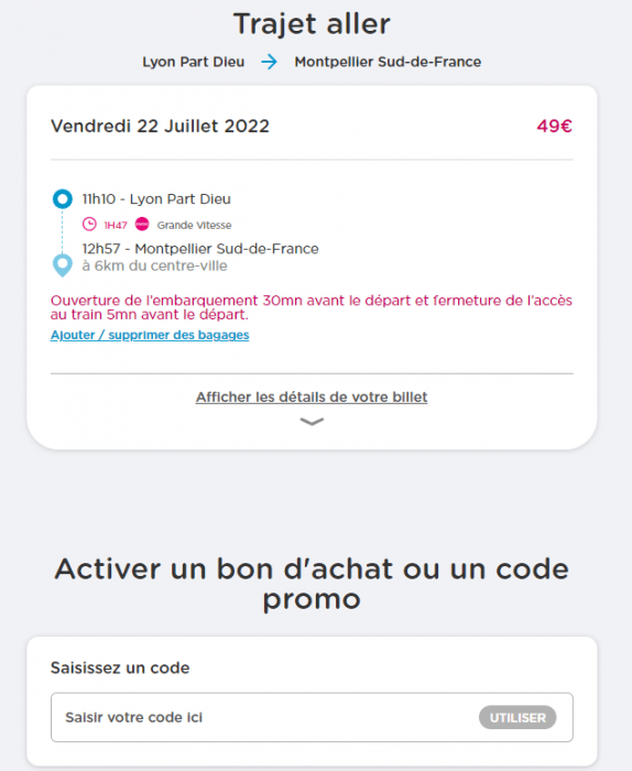 Comment utiliser le code promo OUIGO