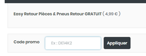 Comment utiliser le code promo Pieces et Pneus