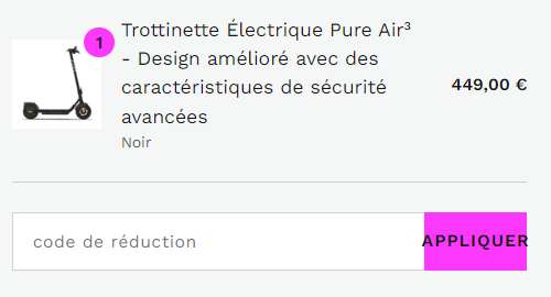 Comment utiliser le code promo Pure Electric