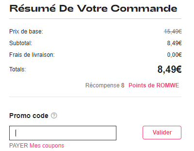 Comment utiliser le code promo ROMWE