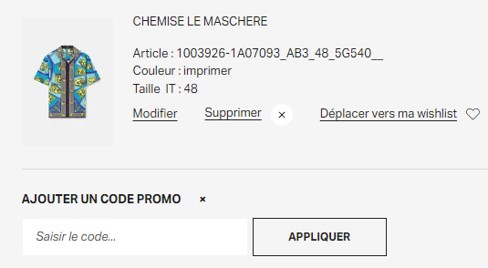 Comment utiliser le code promo Versace