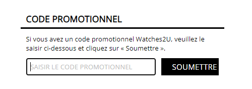 Comment utiliser le code promo Watches2U