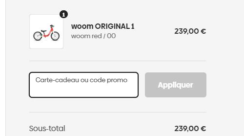 Comment utiliser le code promo Woom.com